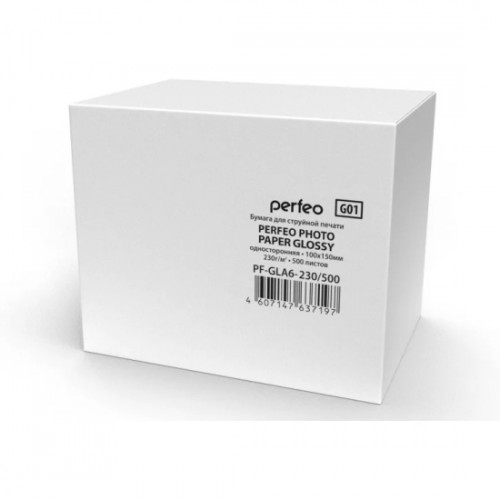 Perfeo фотобумага 10х15 230 г/м2 глянцевая 500л (PF-GLA6-230/500) (G01)