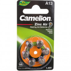 Camelion ZA13 BL-6 Mercury Free (A13-BP6(0%Hg), батарейка для слуховых аппаратов, 1.4 V,280mAh)