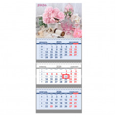 Календарь квартальный на 2026 г Flowers&Garden