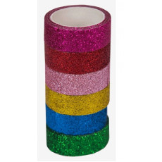 Клейкая лента декоративная "deVENTE. Glitter. Bright" с блестками, полипропиленовая основа, 15 ммx2