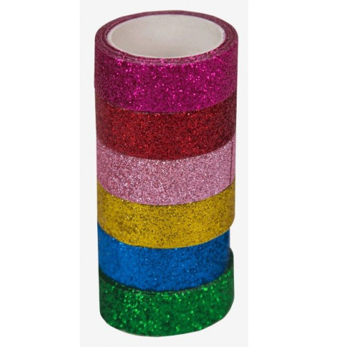 Клейкая лента декоративная "deVENTE. Glitter. Bright" с блестками, полипропиленовая основа, 15 ммx2