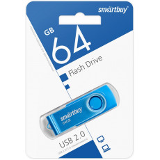 Память Smart Buy Twist 64GB, USB 2.0 Flash Drive, синий
