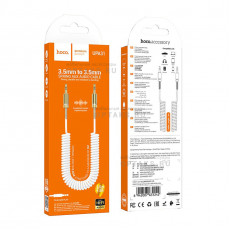 Кабель AUX, Jack 3,5mm(m) - Jack 3,5mm(m) HOCO UPA31 Cindy, 3.0м, круглый, пластик, цвет: белый (1/31/310)