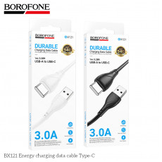 Кабель Type-C - 8 pin Borofone BX121 Energy, 1.0м, круглый, PD27Вт, ПВХ, цвет: белый упакован (1/360)