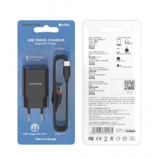 Блок питания сетевой 1 USB Borofone, BA20A, Sharp, 2100mA, пластик, кабель микро USB, цвет: чёрный (1/48/192) Блок питания сетевой 1 USB Borofone, BA20A, Sharp, 2100mA, пластик, кабель микро USB, цвет: чёрный (1/48/192)