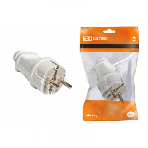 Адаптер сетевой универсальный с/з 16А 250В белый TDM (1/24/480)