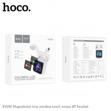 Наушники внутриканальные HOCO EW80 Magnificent, пластик, bluetooth 5.4, микрофон, сенсорный экран, цвет: белый (1/20/200)