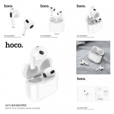 Наушники внутриканальные HOCO EW76 True, пластик, bluetooth 5.4, микрофон, цвет: белый (1/20/200)