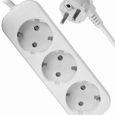 Удлинитель DEFENDER E330, 3 розетки, ПВС 3*1,0 мм2, мощность 2200 Вт, ток 10А, с/з, белый, 3,0 м (1/30)