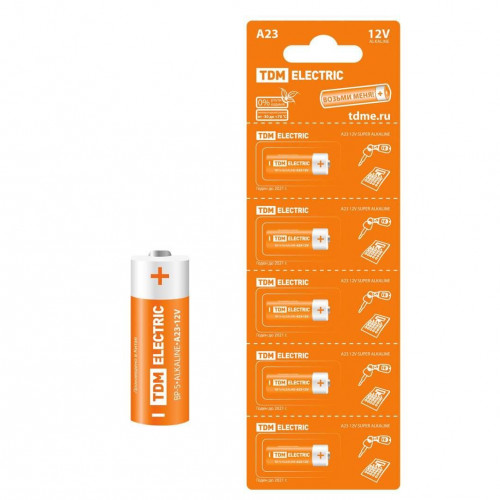 Элемент питания TDM A23 Alkaline 12V BP-5 (5/100/500), 1 шт.