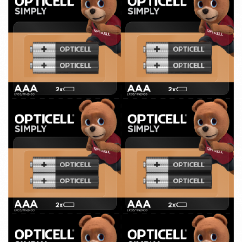 Элемент питания OPTICELL SIMPLY LR03 отрывной BL20 2*10 (20/240/25200), 1 шт.