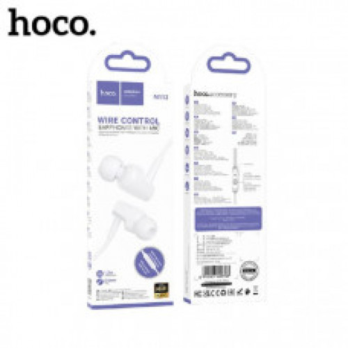 Наушники внутриканальные HOCO M112 Story, микрофон, кнопка ответа, цвет: белый (1/131/310)