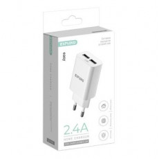 Сетевое ЗУ/Exployd/2.4A/2хUSB/белый/Easy/EX-Z-1421