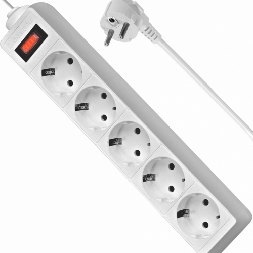 Сетевой фильтр DEFENDER ES, 5 розеток, ПВС 3*1,0 мм2, мощность 2200 Вт, ток 10А, белый, 3 м (1/45)
