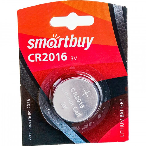 Элемент питания SMARTBUY CR 2016 литиевая, 1 шт.