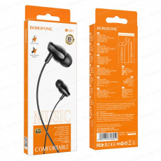 Наушники BOROFONE "Wanderer Universal" BM61 внутриканальные с микрофоном черные 1.2 м
