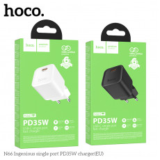 Блок питания сетевой 1 Type-C HOCO N66, PD35Вт, цвет: белый (1/13/130)
