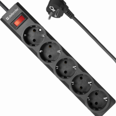 Сетевой фильтр DEFENDER ES largo, 5 розеток, ПВС 3*1,0 мм2, мощность 2200 Вт, ток 10А, черный, 5,0 м (1/30) Сетевой фильтр DEFENDER ES largo, 5 розеток, ПВС 3*1,0 мм2, мощность 2200 Вт, ток 10А, черный, 5,0 м (1/30)
