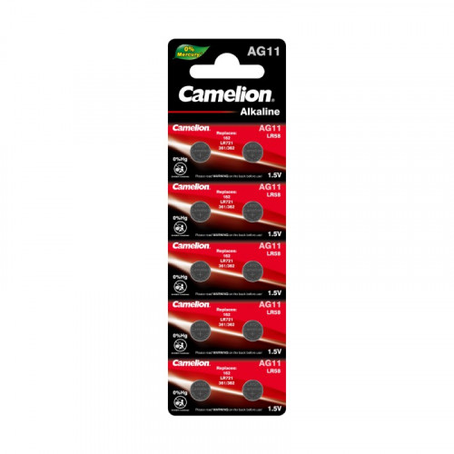 Camelion G11 BL-10 Mercury Free (AG11-BP10(0%Hg), 362A/LR721/162 батарейка для часов)