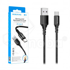 Кабель USB - Type-C Borofone BX54, 1.м, 2.4A, нейлон, цвет: красный (1/360)