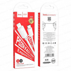 Кабель USB - 8 pin HOCO X88 Gratified, 1.0м, круглый, 2.4A, силикон, цвет: белый упакован (1/34)