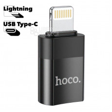 Переходник 8 pin(m) - Type-C(f) HOCO UA17, пластик, OTG, цвет: чёрный (1/32/320)