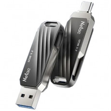 Флеш-накопитель USB 3.0 64GB Netac US11 Dual чёрный/серебро (USB 3.0 / Type C)