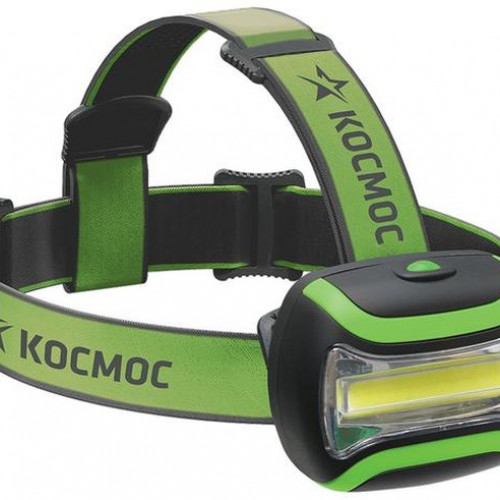 Фонарь КОСМОС светодиодный H3WCOBLED налобный , 3W COB, 3хАА, широкий угол освещения, 3 режима работы, 180лм (1/24/96)