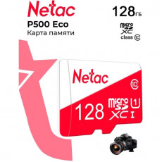 Карта памяти MicroSD 128GB Netac P500 Eco Class 10 UHS-I без адаптера, 1 шт.