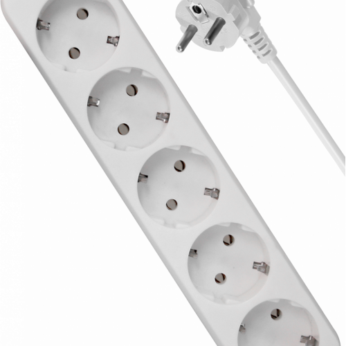 Удлинитель DEFENDER E550, 5 розеток, ПВС 3*1,0 мм2, мощность 2200 Вт, ток 10А, с/з, белый, 5,0 м (1/30)