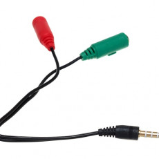 Переходник DEFENDER Headset для гарнитуры Audio Переходник 2х3.5мм jack ->3,5 4pin jack 0,15м. Переходник, позволяющий подключать гарнитуры с двумя штекерами к новым ноутбукам и смартфонам с одним комбинированным 4х-пиновым разъемом. (1/10/100)