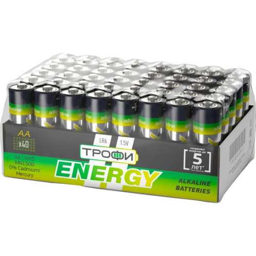 Элемент питания Трофи LR6-40 bulk ENERGY Alkaline (40/720/17280)