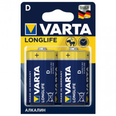 Батарейка Varta LONGLIFE LR20 D BL2 Alkaline 1.5V, (4120) ,(2/20/100)