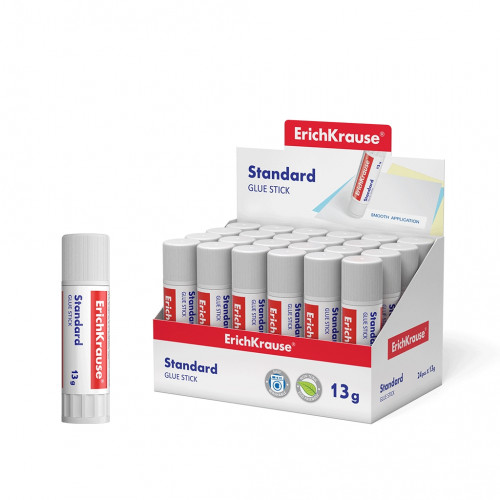 Клей-карандаш ErichKrause® Standard, 13г (в коробке-дисплее по 24 шт.)