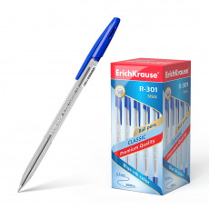 Ручка шариковая ErichKrause® R-301 Classic Stick 1.0, цвет чернил синий (в коробке по 50 шт.) Ручка шариковая ErichKrause® R-301 Classic Stick 1.0, цвет чернил синий (в коробке по 50 шт.)