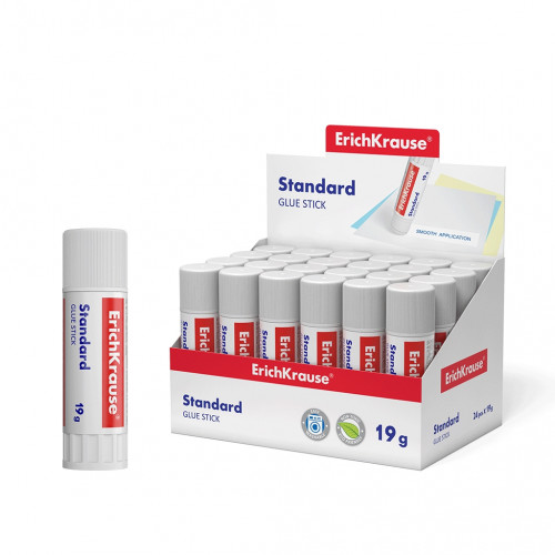 Клей-карандаш ErichKrause® Standard, 19г (в коробке-дисплее по 24 шт.)