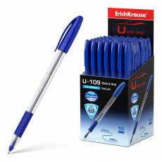 Ручка шариковая ErichKrause® U-109 Classic Stick&Grip 1.0, Ultra Glide Technology, цвет чернил синий (в коробке по 50 шт.)