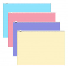 Zip-пакет пластиковый ErichKrause® Fizzy Pastel, А4, ассорти (в пакете по 12 шт.)