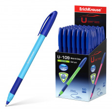 Ручка шариковая ErichKrause® U-109 Neon Stick&Grip 1.0, Ultra Glide Technology, цвет чернил синий (в коробке по 50 шт.) Ручка шариковая ErichKrause® U-109 Neon Stick&Grip 1.0, Ultra Glide Technology, цвет чернил синий (в коробке по 50 шт.)