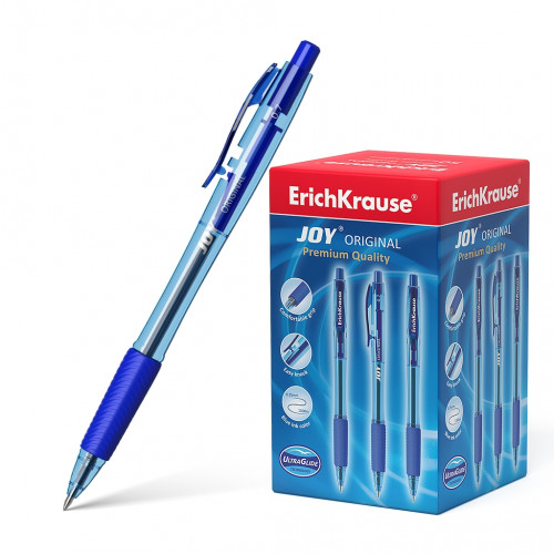 Ручка шариковая автоматическая ErichKrause® JOY® Original, Ultra Glide Technology, цвет чернил синий (в коробке по 50 шт.)