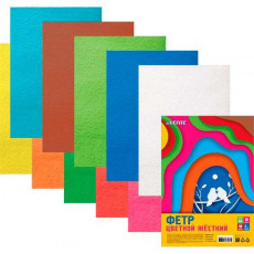 Фетр цветной жесткий A4 "deVENTE. HOBBY CREATIVE. Яркие цвета" 10 цв, 10 л, толщина 2 мм, пластиковы