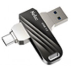 Флеш-накопитель USB 3.0 128GB Netac US11 Dual чёрный/серебро (USB 3.0 / Type C)