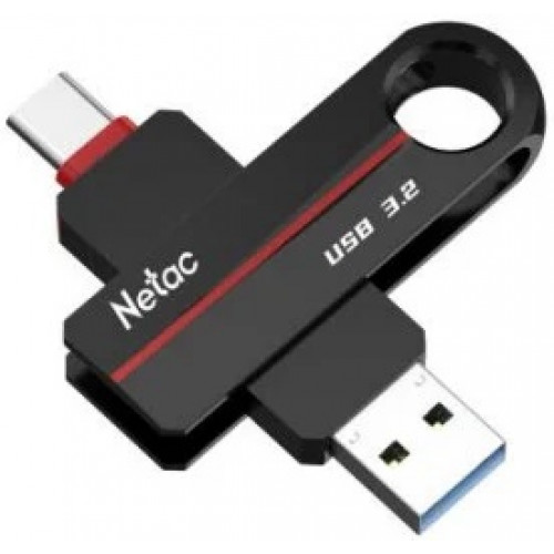 Флеш-накопитель USB 3.2 256GB Netac US18 Dual чёрный (USB 3.0/3.2 + Type C)