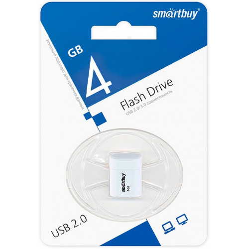 Флеш-накопитель USB 4GB Smart Buy Lara белый