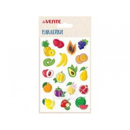 Наклейки мягкие "deVENTE. Fruits world" размер карточки 10x15 см, puff, объемные, многоразовые, в пластиковом пакете с блистерным подвесом