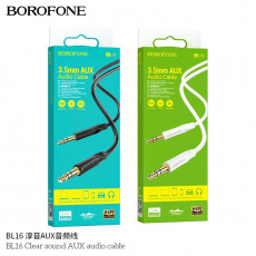Кабель AUX, Jack 3,5mm(m) - Jack 3,5mm(m) Borofone BL16, 1.0м, цвет: чёрный (1/360)