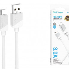Кабель USB - Type-C Borofone BX107 Excellent, 1.0м, 3.0A, пластик, цвет: белый (1/360)