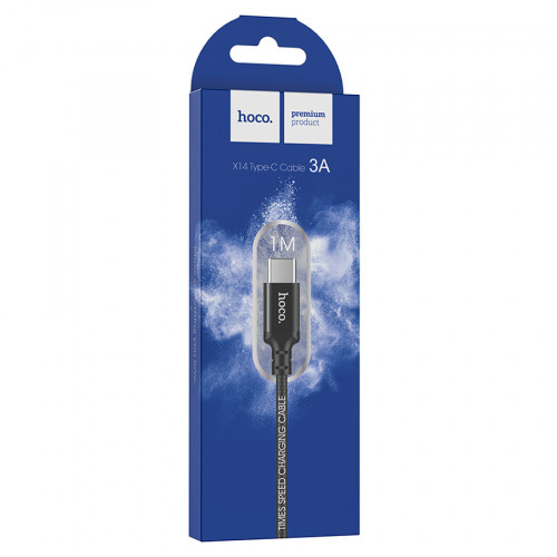 Кабель USB - Type-C HOCO X14 Times speed, 2.0м, круглый, 3.0A, ткань, цвет: красный (1/33/330)
