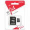 Карта памяти MicroSD 64GB Smart Buy Class 10 + SD адаптер