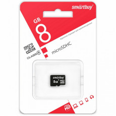 Карта памяти MicroSD 8GB Smart Buy Class 4 без адаптера, 1 шт.